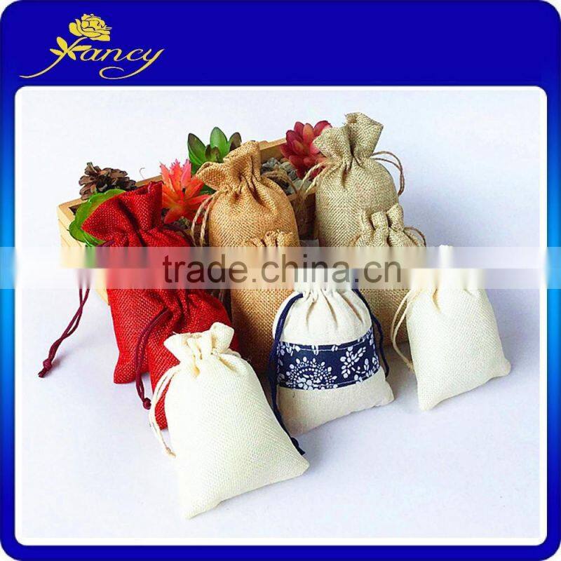 hot sell Small drawstring jute bag gunny bag