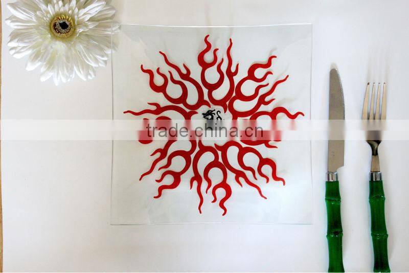 7" 8" 9" round square cheap colored glass dinnerware