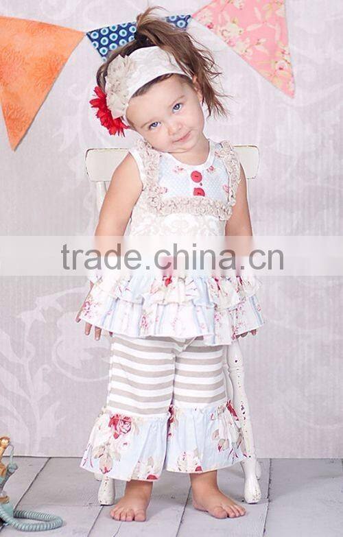 2016 bulk Wholesale children boutique clothing sets fashionable giggle moon remake outfits