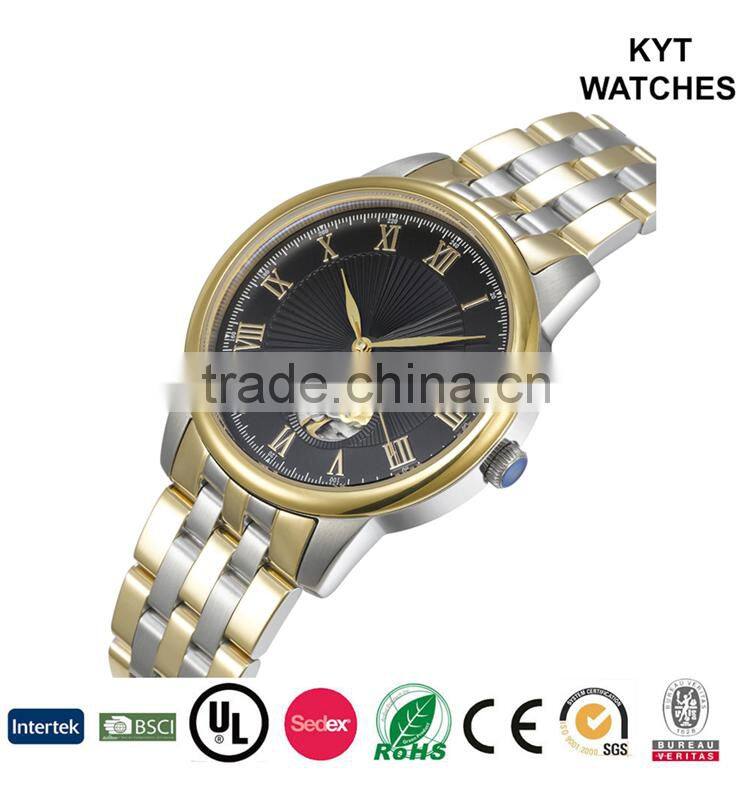 KYT quality japan movt stainless steel exquisite basic men's wrist automatic mechanical watch