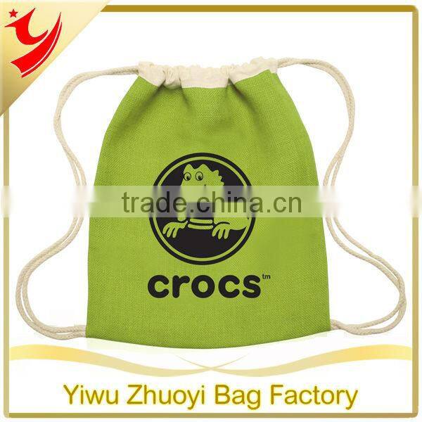 Customized Jute Burlap Drawstring Backpacks Printed With Logo Design Wholesale