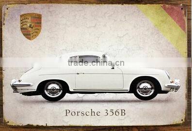 Wholesale printing custom made wall plaques vintage metal letters wall plaque sports car metal craft