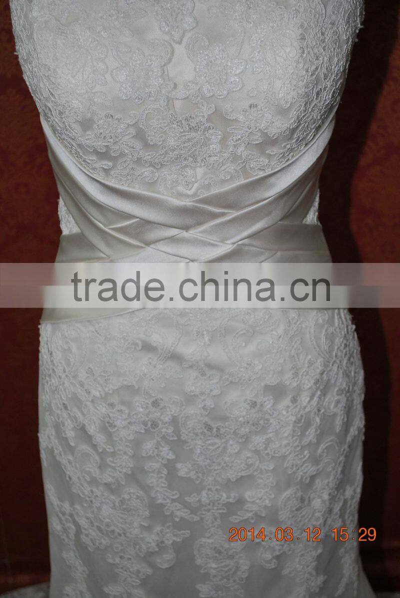 (MY0009) MARRY YOU High Neck V Back Lace Designer Muslim Bridal Gown Marry You China Factory Wedding Dress
