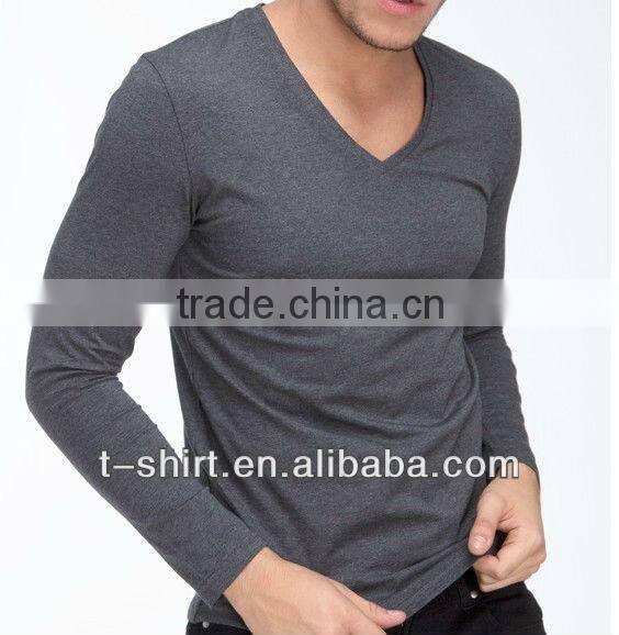 Custom made black bamboo V-Neck t-shirt