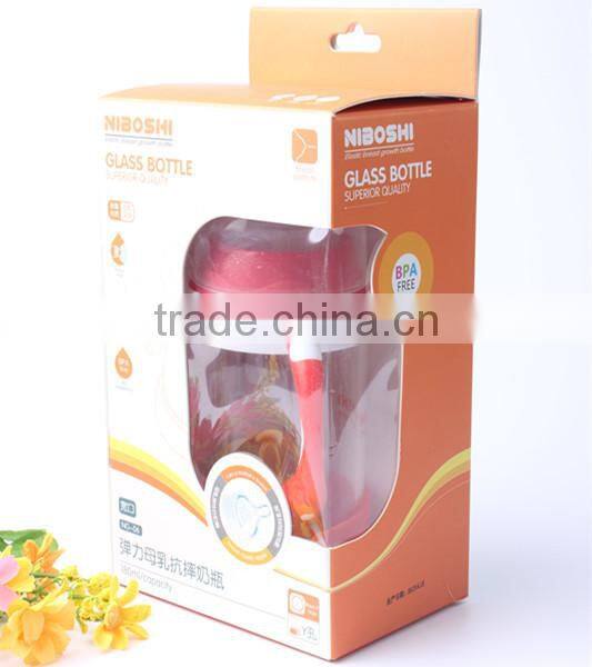 180ml lead free hand made glass nursing milk feeding bottle recycled borosilicate glass baby feeding bottle for sale