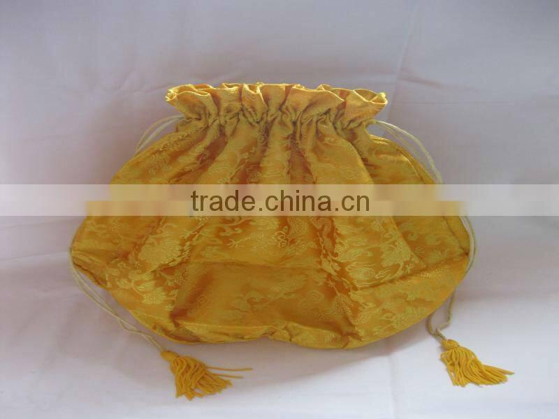 luxury gold jewelry crown drawstring bag round bottom