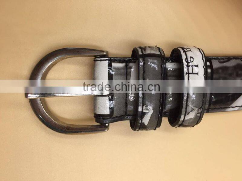 Metal buckle belt crisscross pattern belt for lady