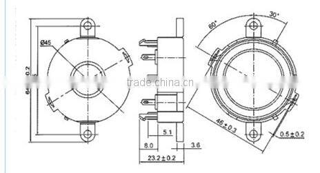 FBPT4524 hot sell 95db 12v piezo ceramic buzzer (FBELE)