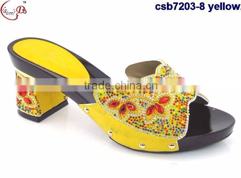csb7203 black red yelllow blue shining material women shoes for party evening Italy shoes matching purse fashion single shoes