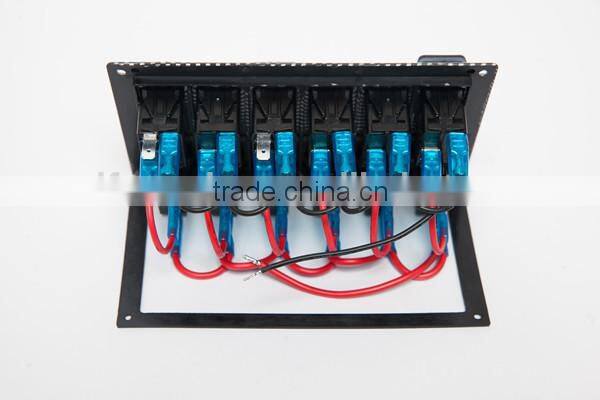 Marine Boat LED illuminated Check Pattern Rocker Switch Panel