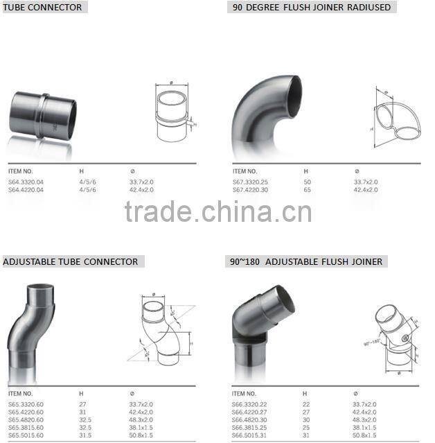 Stainless steel tube connector garde corps inox Stainless steel 90 degree elbow