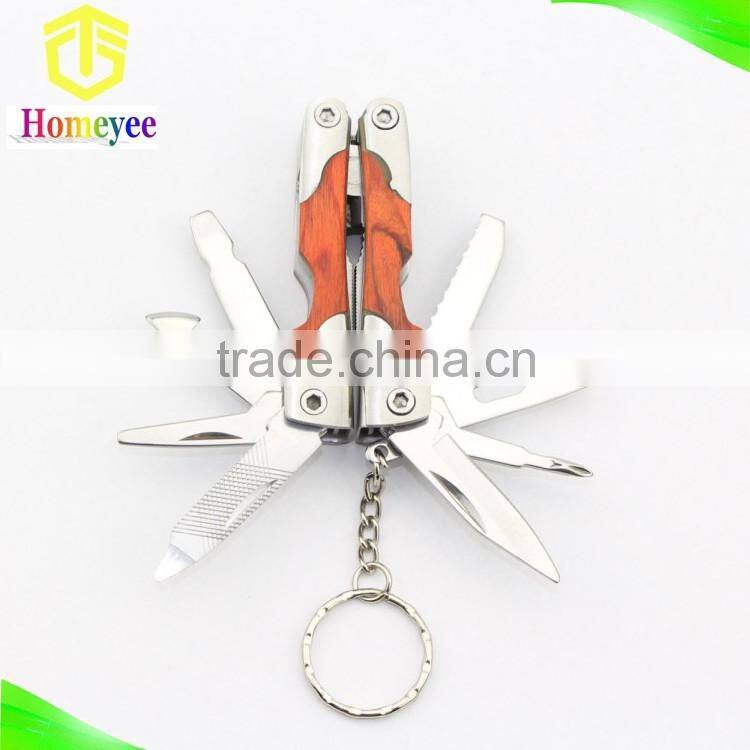 Mini Promotion GIft Tools Multifunction Plier With Rose Wood Handle