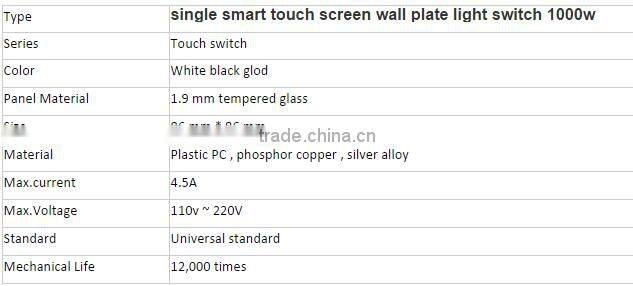 Perfect High Quality Smart One Gang Smart Touch Switch