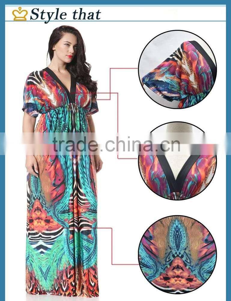 hot Long Beach skirt fat bat sleeve L ice soft silk dress