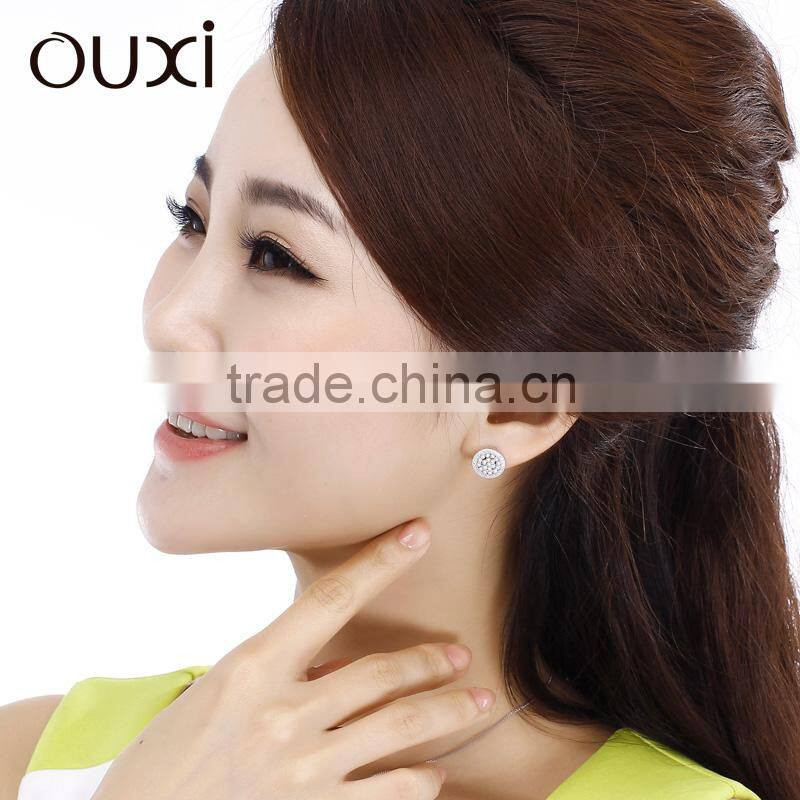 2014 Wholesales cz silver earrings made with Crystal Y20142