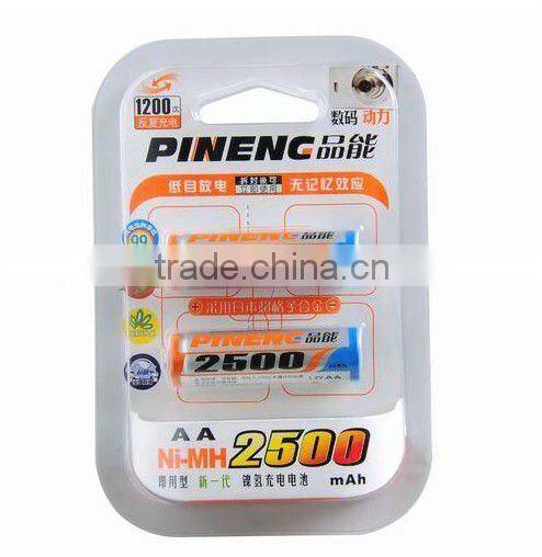 AA 2500mAh Rechargeable Ni-MH Battery