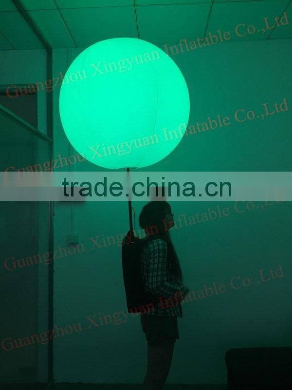 Color changed inflatable backpack balloon with removable banner