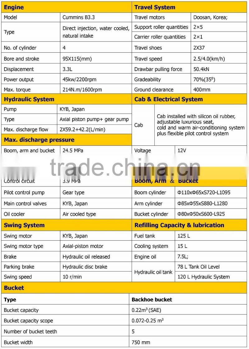 6 Ton China Made Brand New Small Excavator with Steel Crawler, CE / ISO Certificate, CT65-8A , CT65-8B
