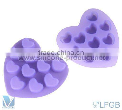 LFGB food grade heart-shape silicone ice cube tray