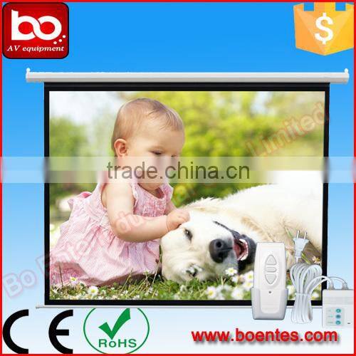 Electric Wall Mount 1:1 84 Inch Motorized Projection Screen for Office Presentation Equipment