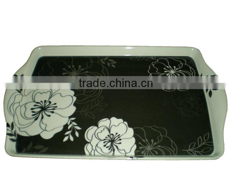 Modern melamine square dinner plate with printing