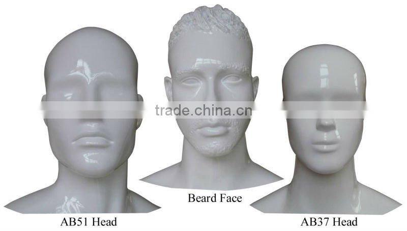 realistic male head mannequin for hat,glasses,scarf or necklace display