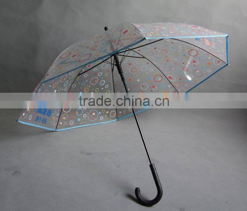 23''x8k unique design straight auto open pvc transparent umbrella
