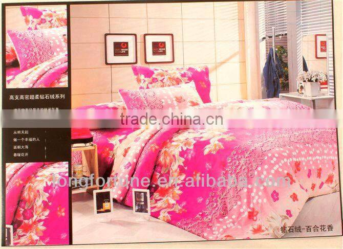 luxury reactive printed four pieces bedding set