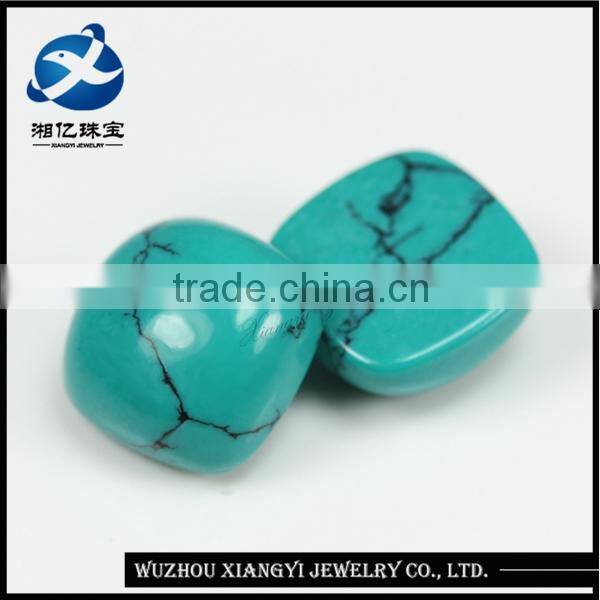 Green cushion cabochon 7mm green synthetic turquoise gemstone