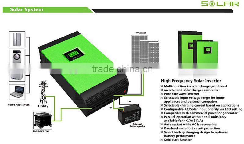 4KVA Off-grid MPPT Hybrid Solar Power System
