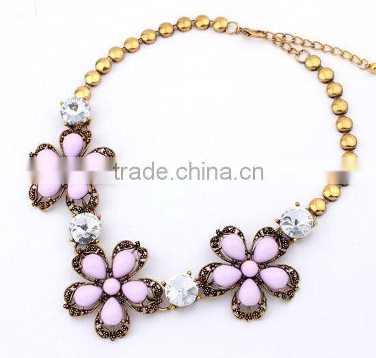 Multicolor Metal Flower Vintage Choker Pendant Statement Necklace Women Necklaces & Pendants Fashion Necklaces for Women 2014