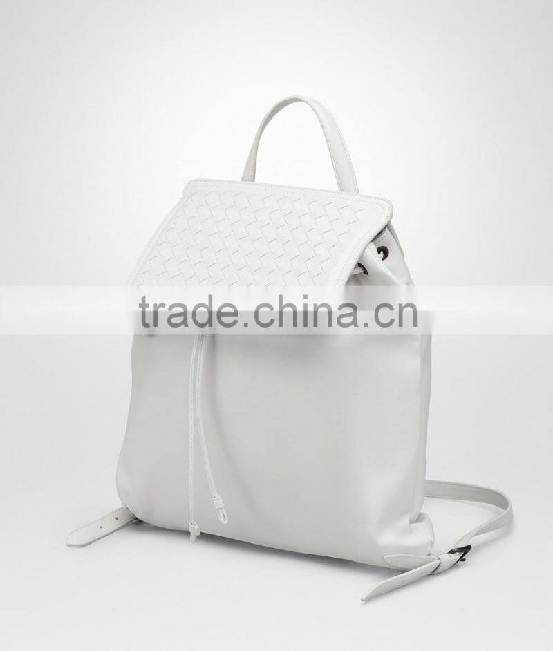 fashion desginer Elegant gray patent PU leather lady backpack