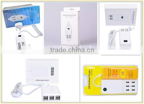 Hot-sales travel 4 port desktop usb wall charger mobile solar charger