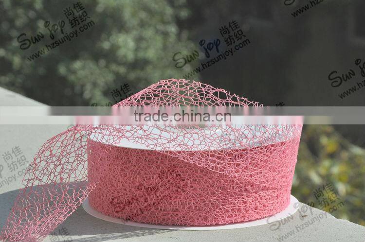 Wholesale christmas netting ribbon 50mm width