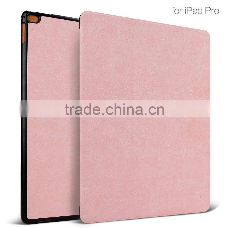 Factory New Arrival Ultra Thin Tri-folding Tablet PU Leather Smart Cover for iPad Pro