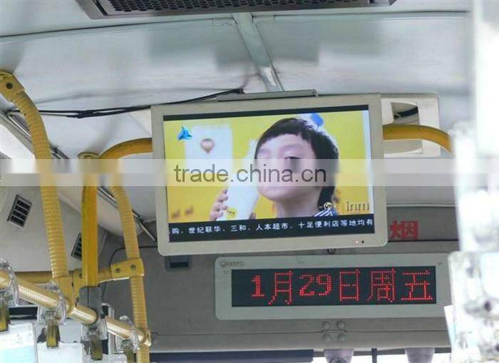 Hot 22 inch Wireless indoor bus lcd advertising screen tv monitor support wifi 3g for bus advertising