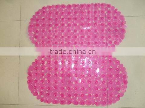 Transparent non-slip waterproof bath mat,oval shape with small round massage dots