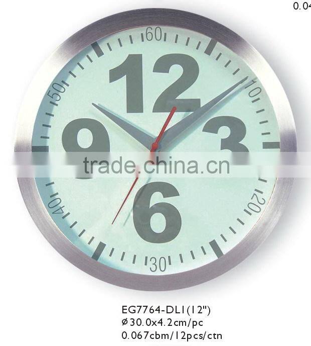 12inch 3D dial Aluminium Wall Clock With World Clock made in china!