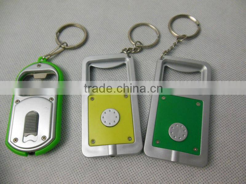 Promotional flashing led bottle opener keychain