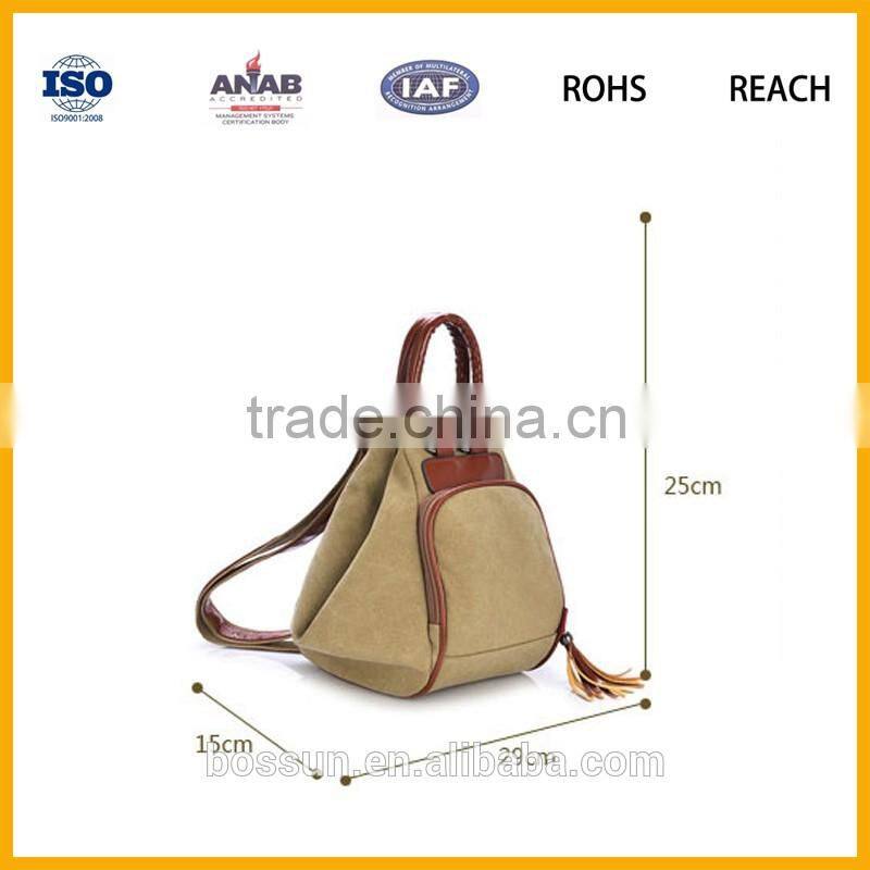 Canvas with PU handle backpack