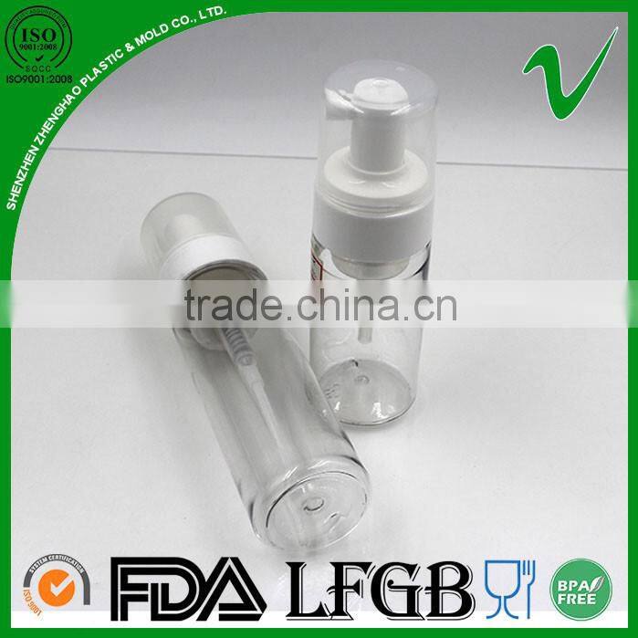 180ml PET cylinder clear plastic foam spray bottle wholesale