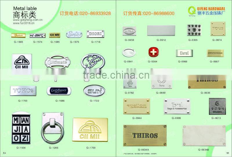 In Stock bag metal accessories metal plate strip brass tag