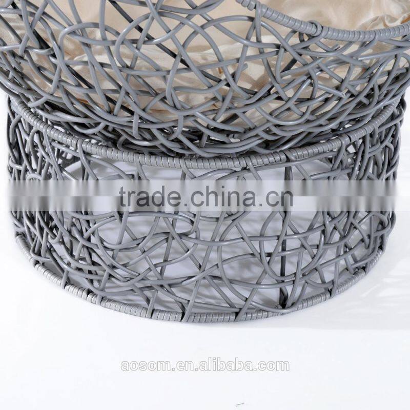 Pawhut 24" Gray/Beige Hooded Rattan Wicker Elevated Cat Bed