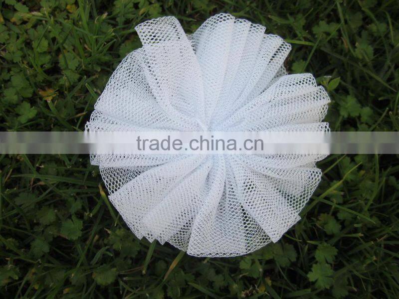 8cm Mesh Hair Flowers with Polka Dot Button in Center Hair Accessoreis