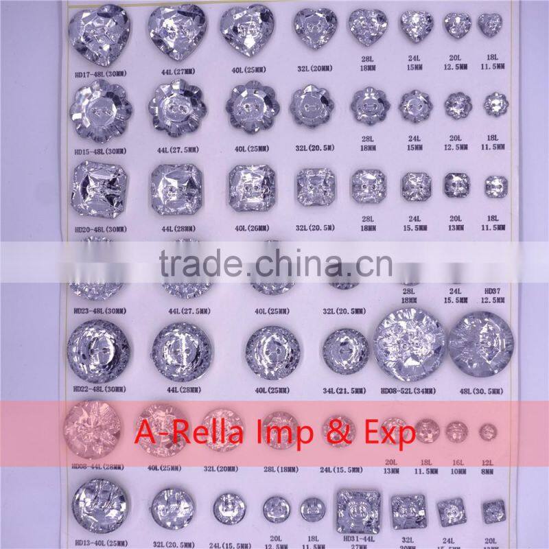 Buttons transparent for garments lady coat button