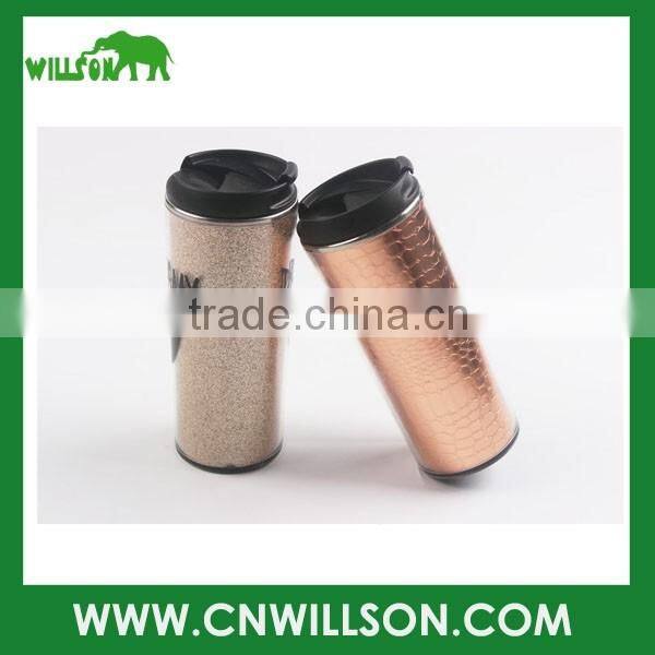 Hot Sales 350ml double wall stainless steel promotional thermal travel coffee mug with insert paper