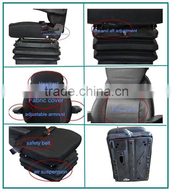 Vinyl cover mechanical suspension backhoe seat with swivel (YJ03)