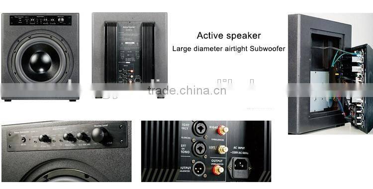 1000 w Class D 12 inch long stroke speaker unit closed active professional senior cinema home theater subwoofer speaker box