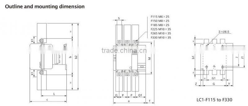 CE approved LC1-F225 Electrical AC Contactor