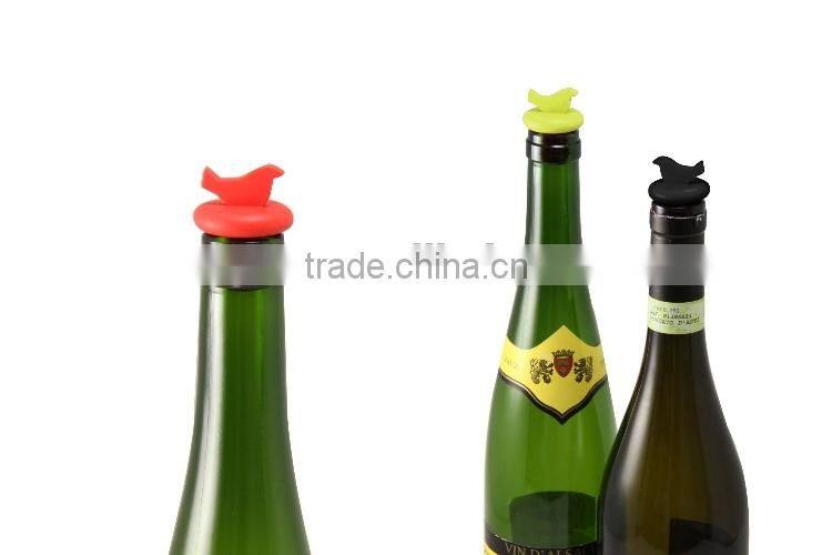 Safety custom silicone decorative cork wine stoppers